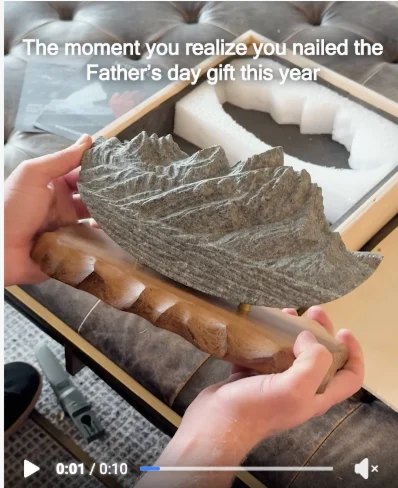 Father's Day video ad still for Sculpted Peaks
